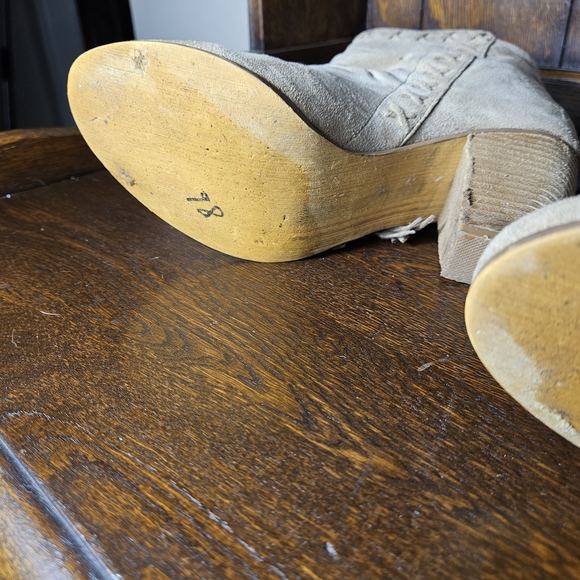 Fringe Suede Ankle Boots - Cream - Picture 12 of 12